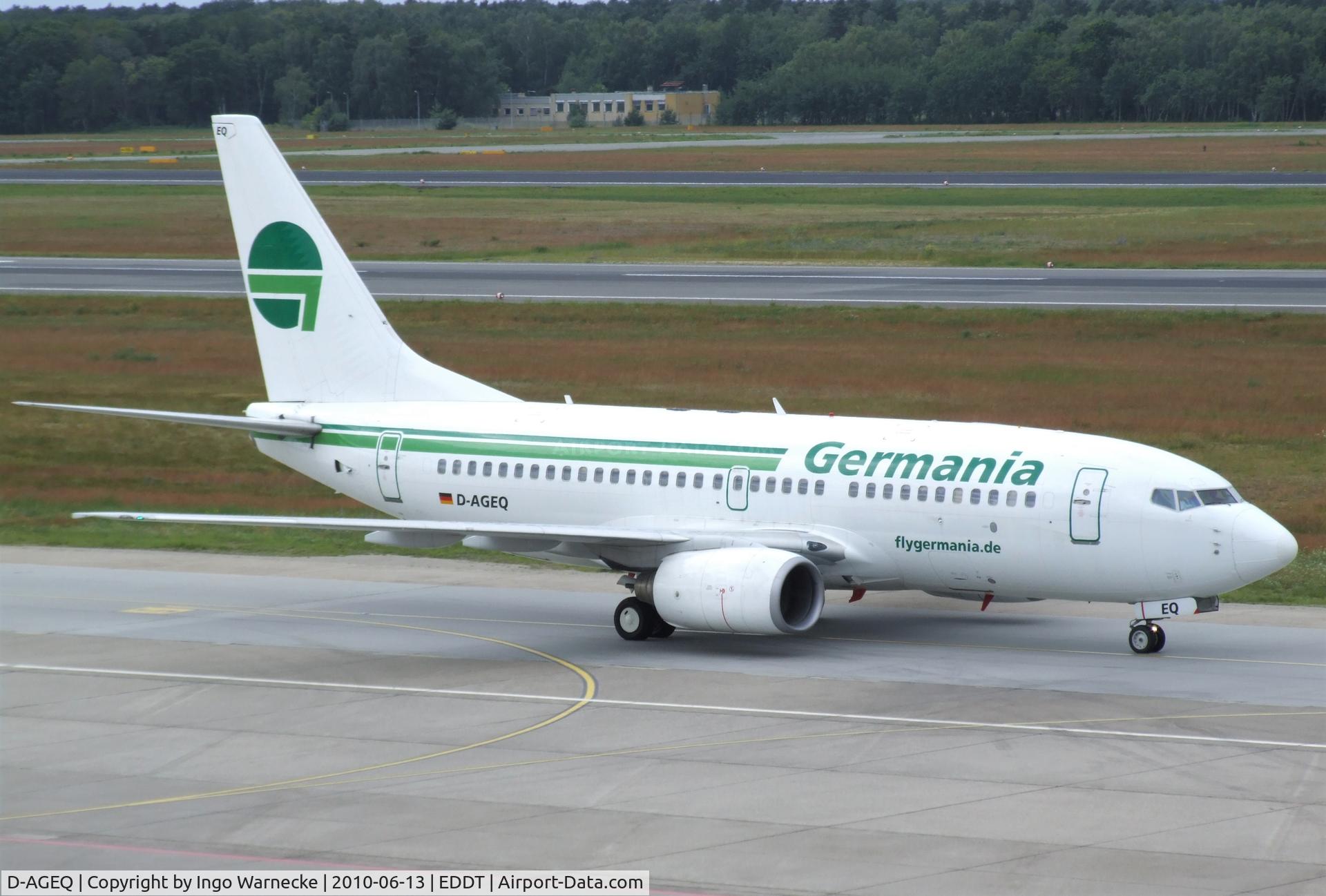 D-AGEQ, 1998 Boeing 737-75B C/N 28103, Boeing 737-75B of Germania at Berlin/Tegel airport