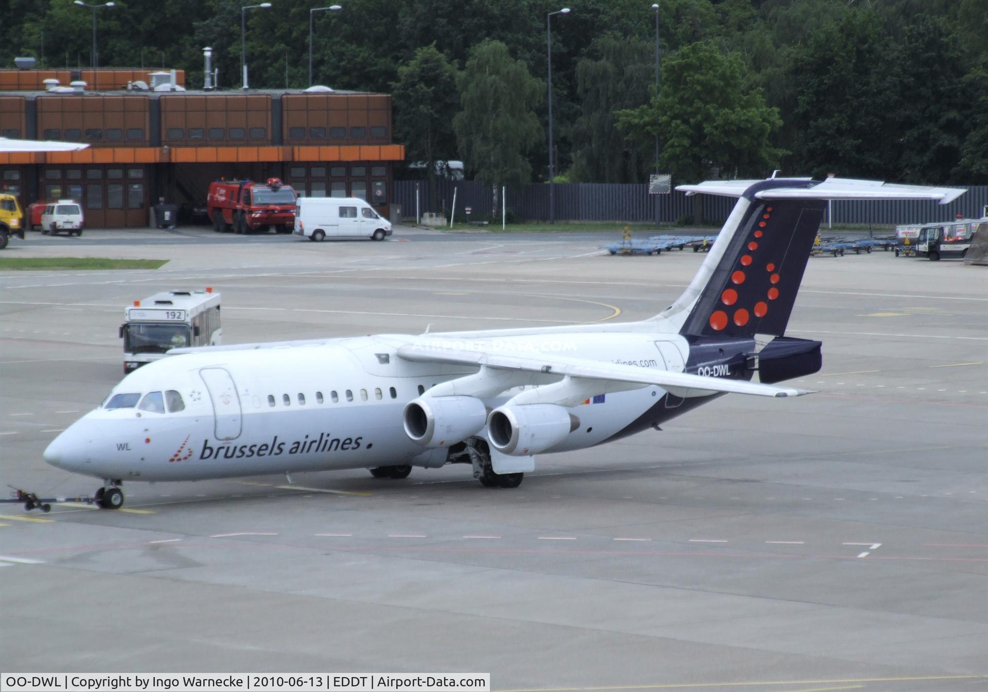 OO-DWL, 1999 British Aerospace Avro 146-RJ100 C/N E3361, BAe Avro 146-RJ100 of brussels airlines at Berlin/Tegel airport