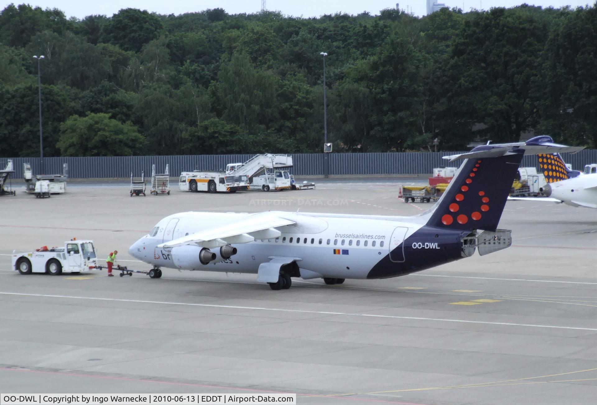 OO-DWL, 1999 British Aerospace Avro 146-RJ100 C/N E3361, BAe Avro 146-RJ100 of brussels airlines at Berlin/Tegel airport