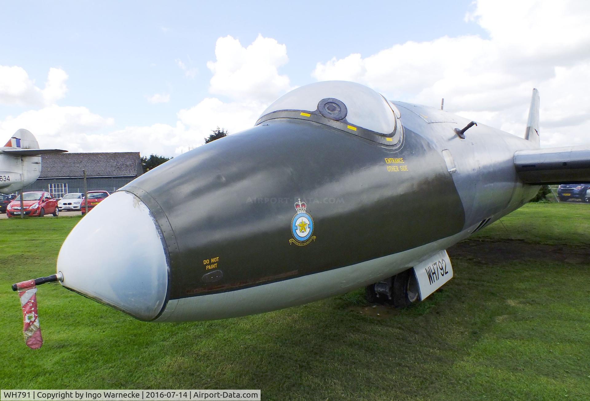 WH791, 1954 English Electric Canberra PR.7 C/N Not found WH791, English Electric Canberra PR7, displayed as WH792 at the Newark Air Museum