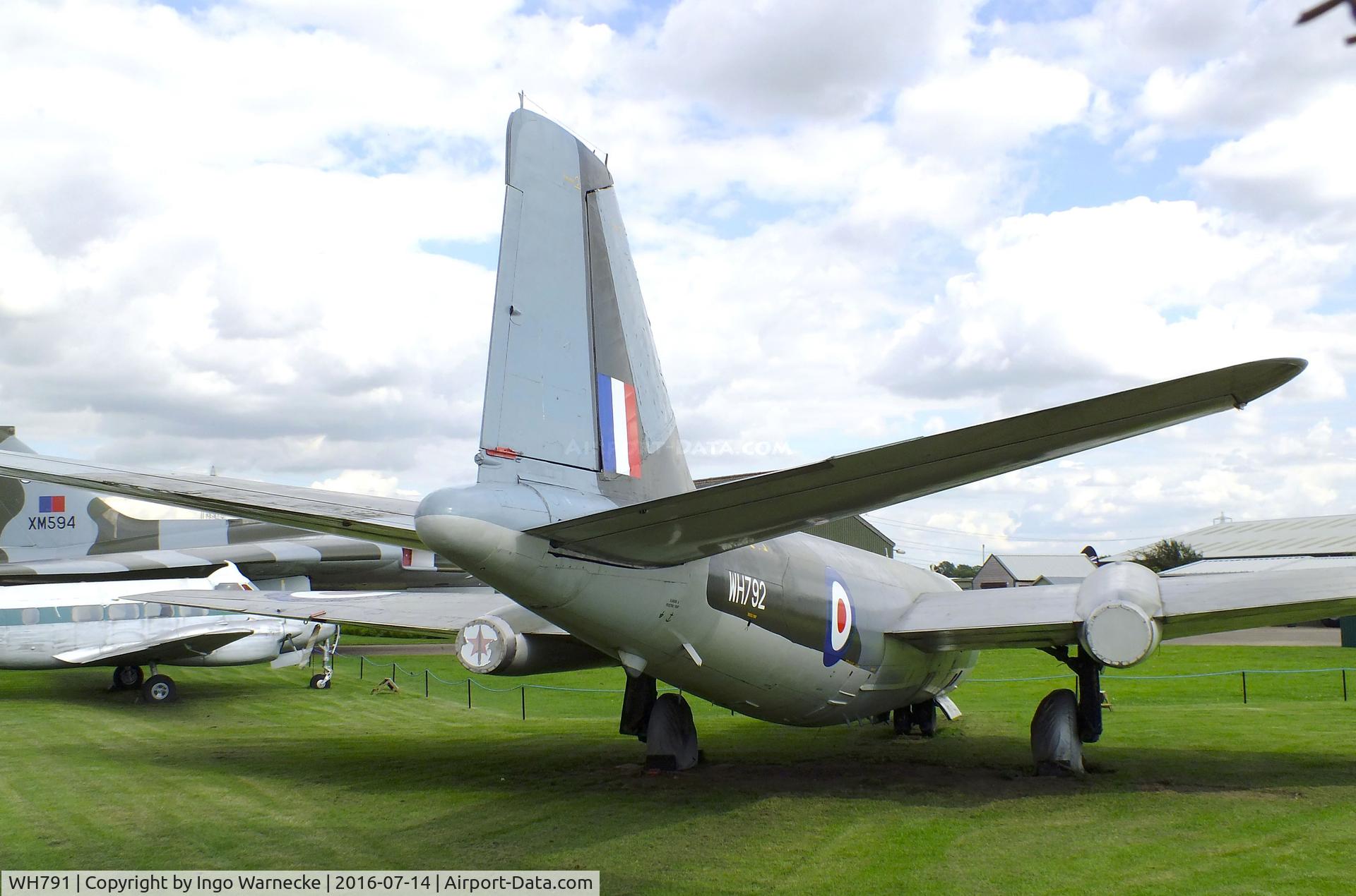 WH791, 1954 English Electric Canberra PR.7 C/N Not found WH791, English Electric Canberra PR7, displayed as WH792 at the Newark Air Museum