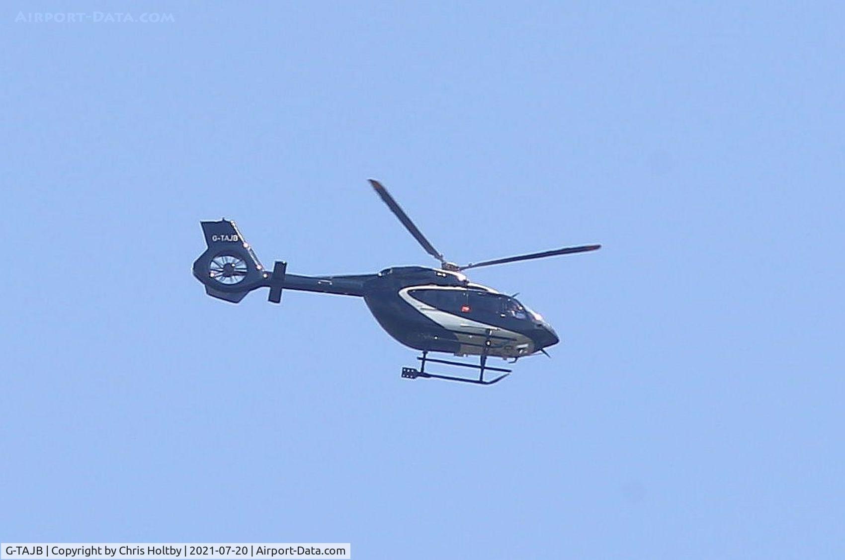 G-TAJB, 2020 Airbus Helicopters H-145 (BK-117D-2) C/N 20340, Operated by Kingmoor Aviation Ltd. Liverpool and owned by Blythe HCI Ltd., Kildare, Eire. This Airbus Helicopter seen over Potters Bar, Herts.