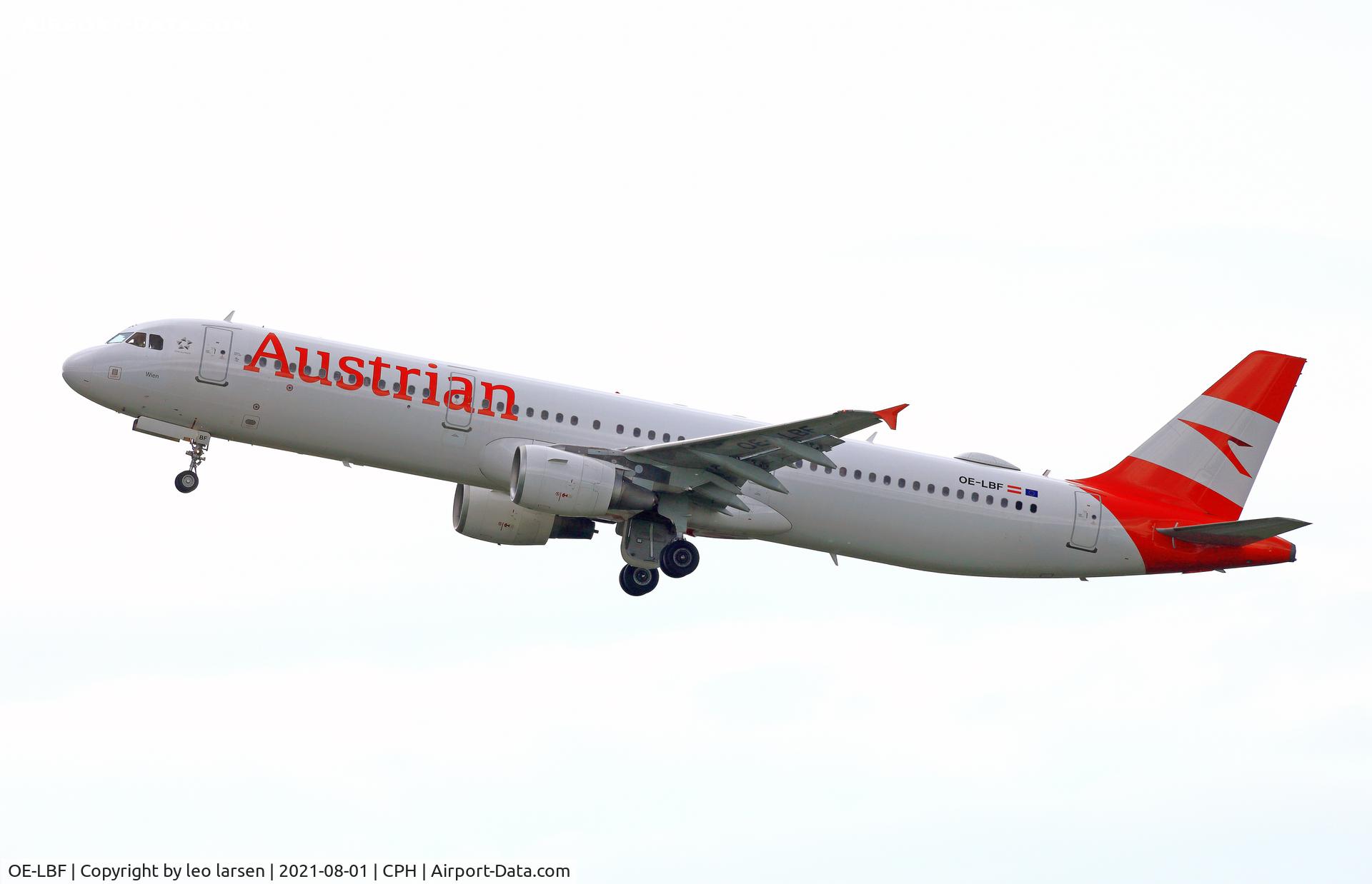 OE-LBF, 2001 Airbus A321-211 C/N 1458, Copenhagen 1.8.2021