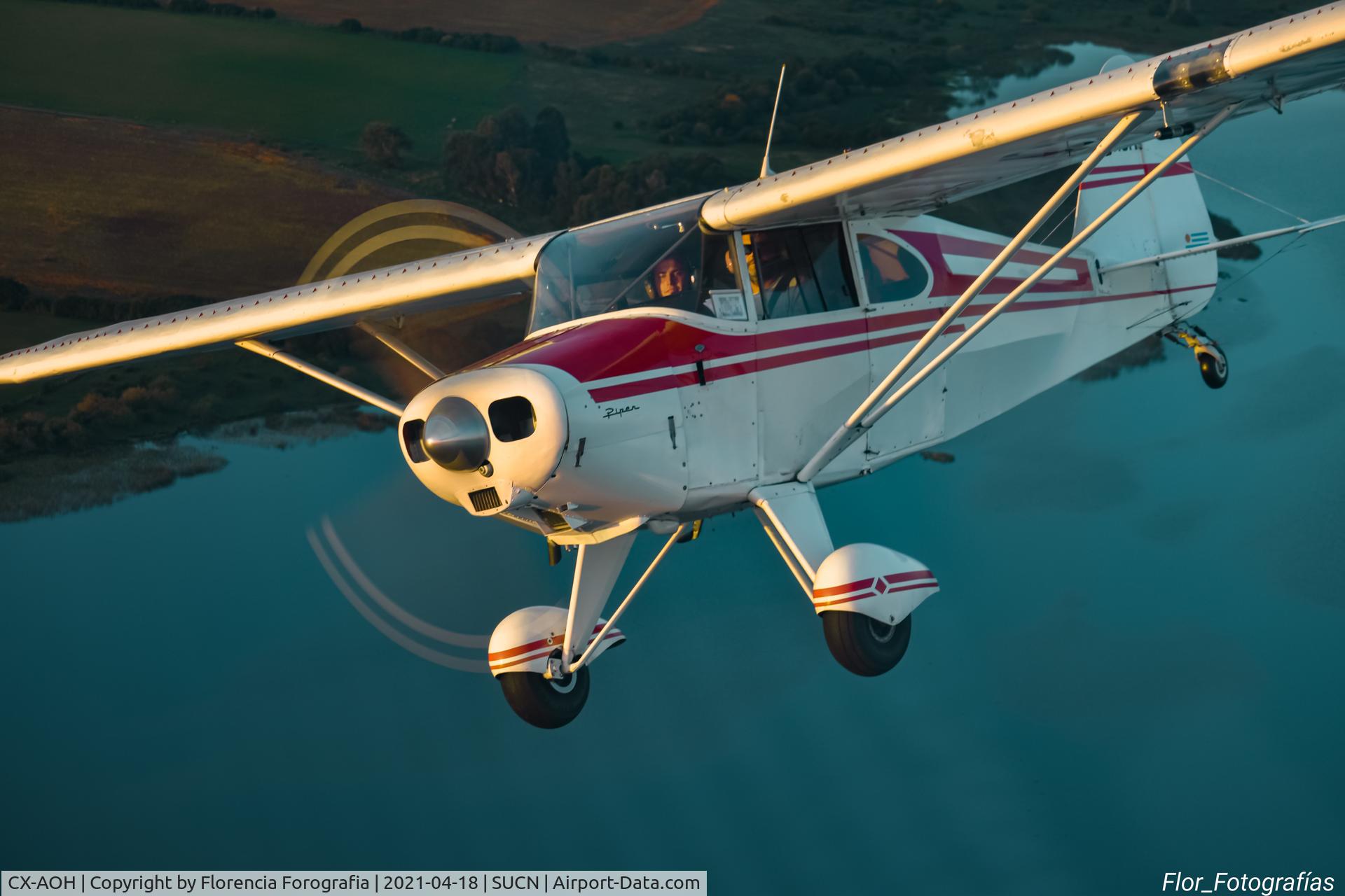 CX-AOH, 1951 Piper PA-22 C/N 22-256, In flight over Santa Lucia River.