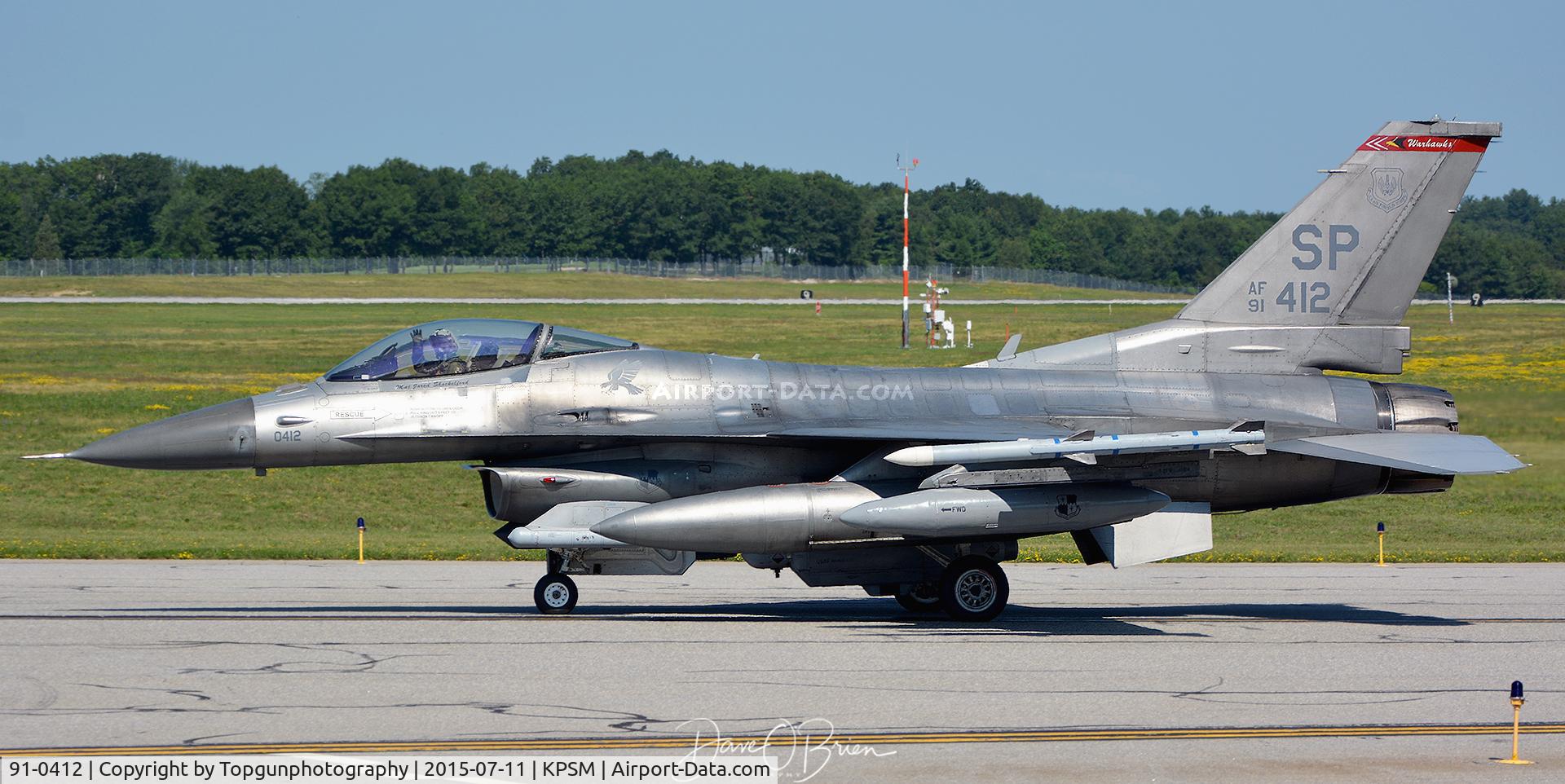 91-0412, 1991 General Dynamics F-16C Fighting Falcon C/N CC-110, 480th FS showing off their new HAVE GLASS paint scheme which helps prevent radar their radar signature.