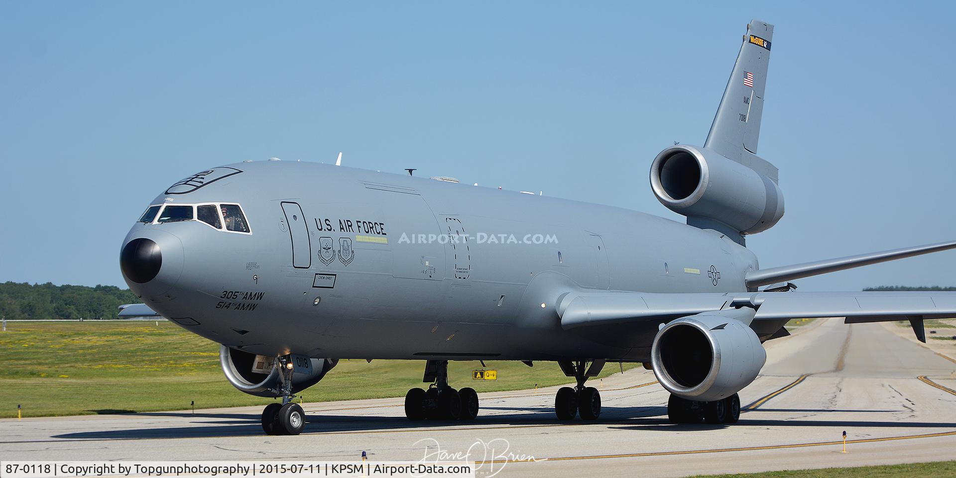87-0118, 1987 McDonnell Douglas KC-10A Extender C/N 48304, BLUE51 going to ferry the Vipers to Red Flag