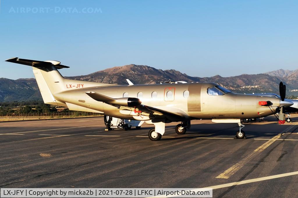LX-JFY, 2016 Pilatus PC 12/47E C/N 1542, Parked