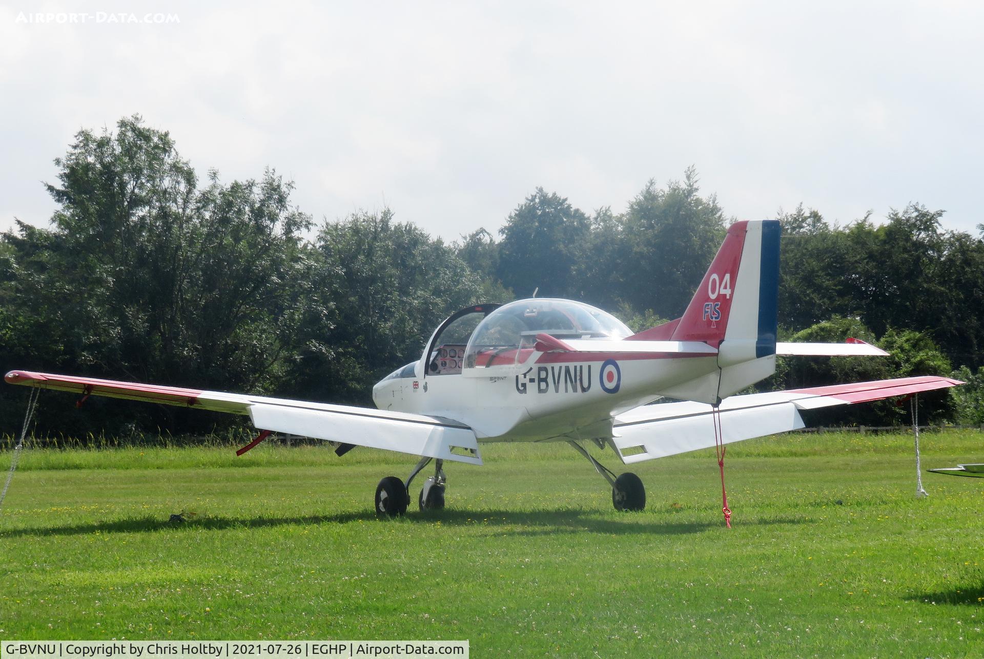 G-BVNU, 1994 FLS Aerospace Sprint Club C/N 004, Complete with added roundels privately owned & now parked at Popham Airfield