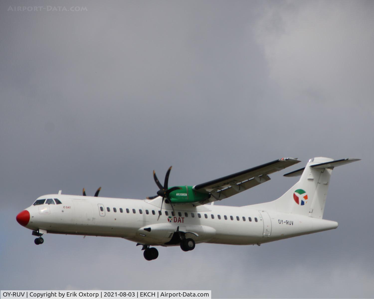 OY-RUV, 2018 ATR 72-600 C/N 1527, OY-RUV landing rw 22L
