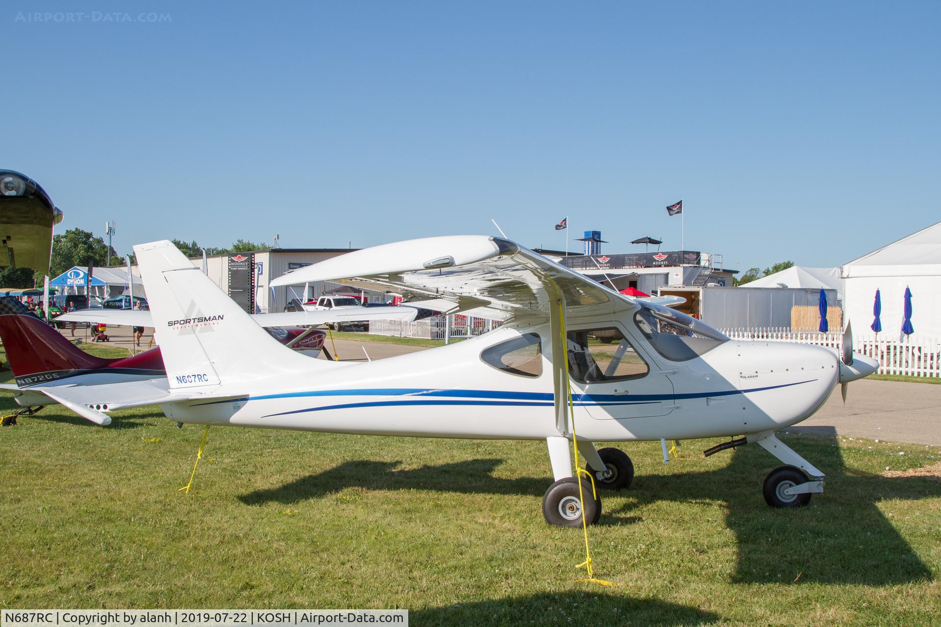 N687RC, 1991 Glasair GS-2 Sportsman C/N 242, At AirVenture 2019