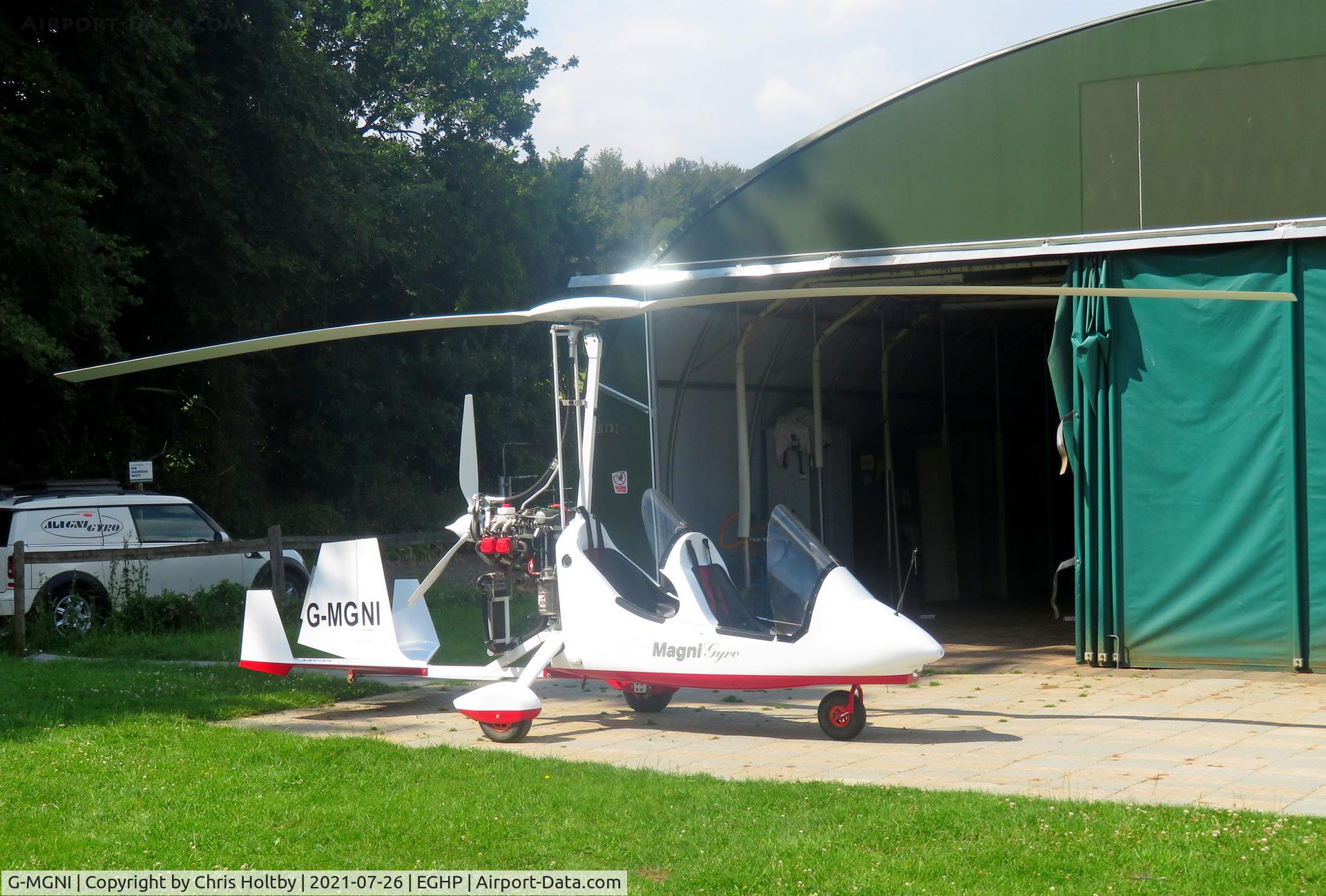 G-MGNI, 2017 Magni Gyro M-16C Tandem Trainer C/N 16-17-0804, Parked outside its hangar at Popham