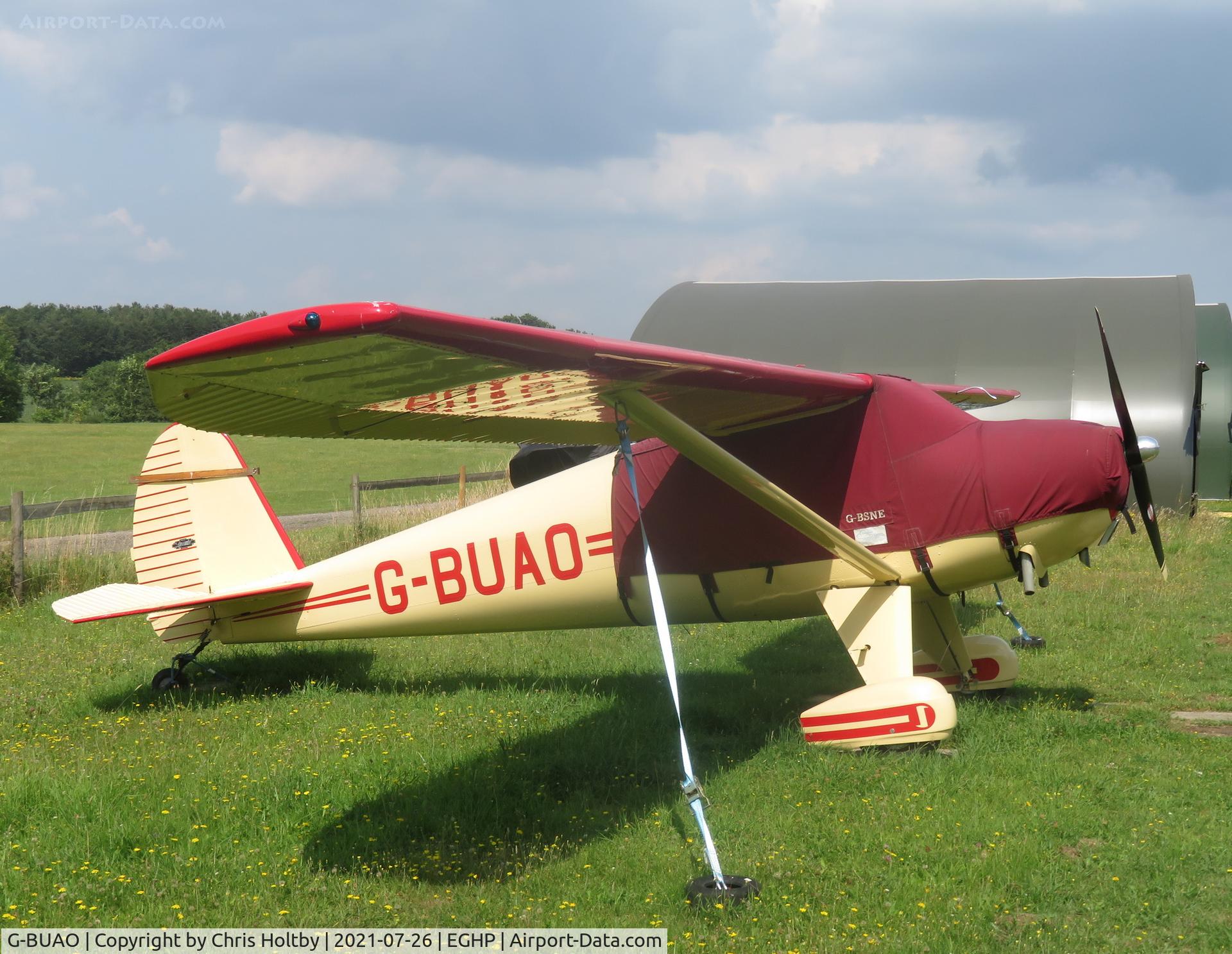 G-BUAO, 1946 Luscombe 8A C/N 4089, Cracking 1946 Luscombe 8A parked at Popham in borrowed G-BSNE cover