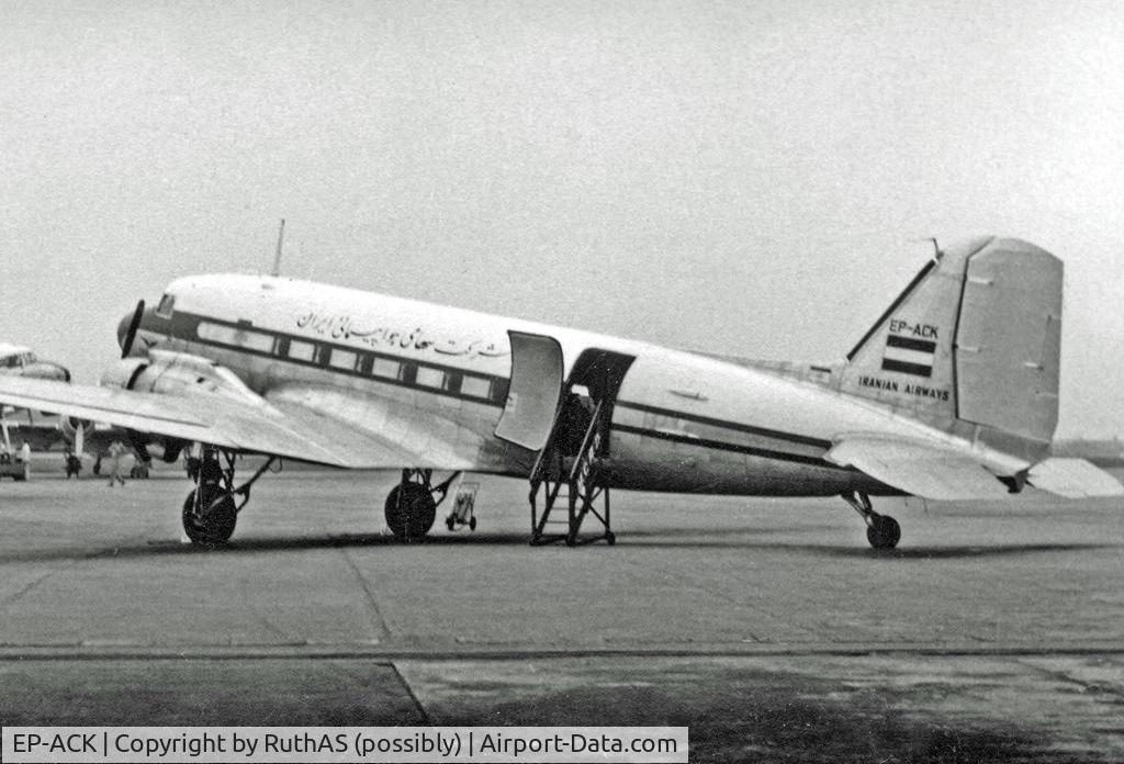 EP-ACK, 1943 Douglas DC3C-S1C3G (C-47B) C/N 14170, Iranian National Airways DC-3 in 1954