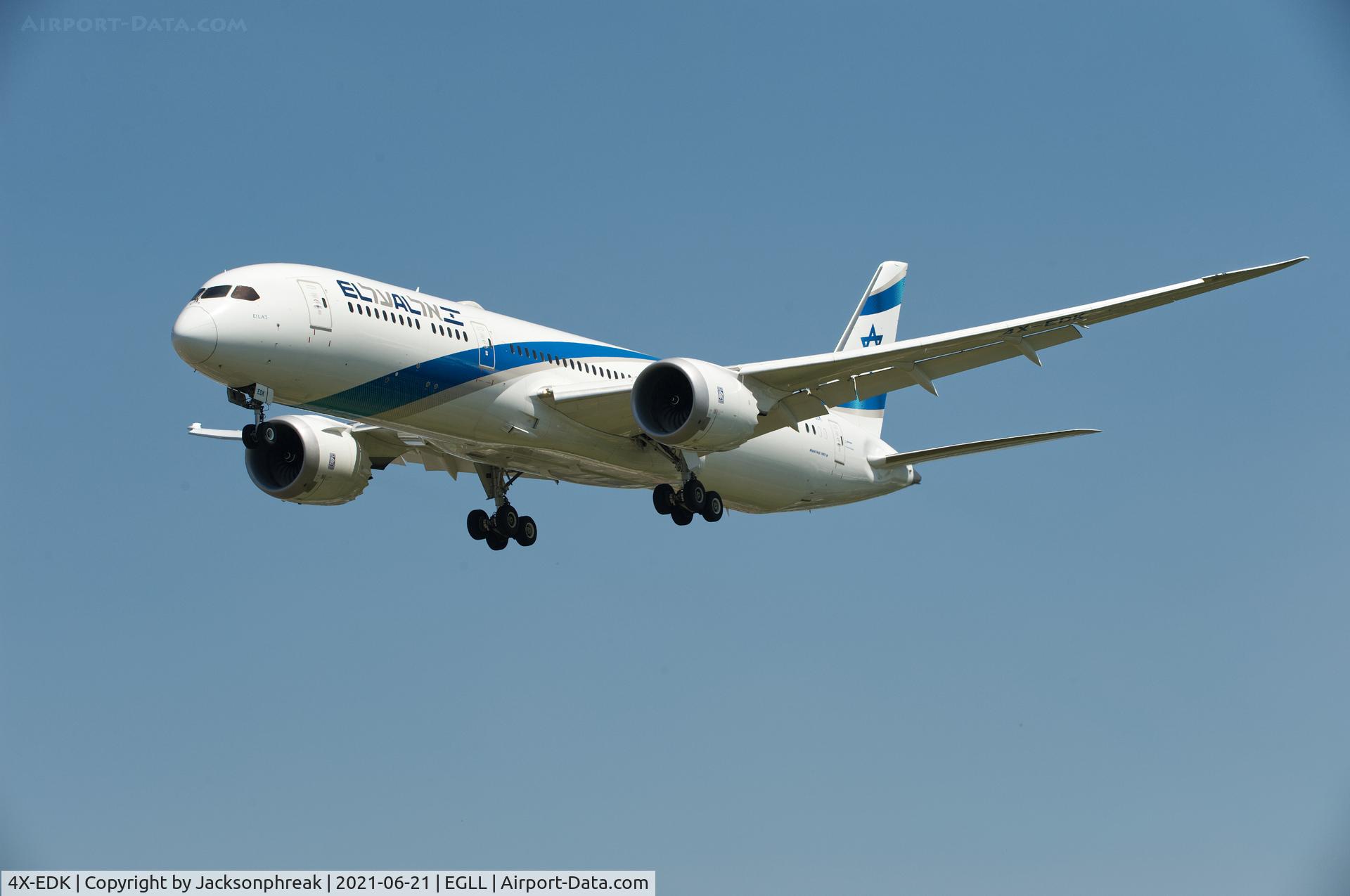 4X-EDK, 2019 Boeing 787-9 Dreamliner Dreamliner C/N 63395, Landing at London Heathrow Airport