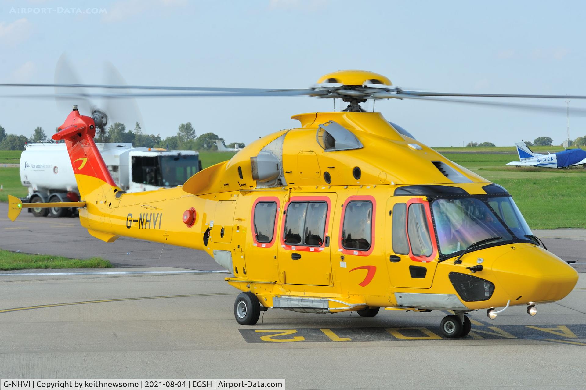 G-NHVI, 2015 Airbus Helicopters EC-175B C/N 5010, Arriving at Norwich from Aberdeen.