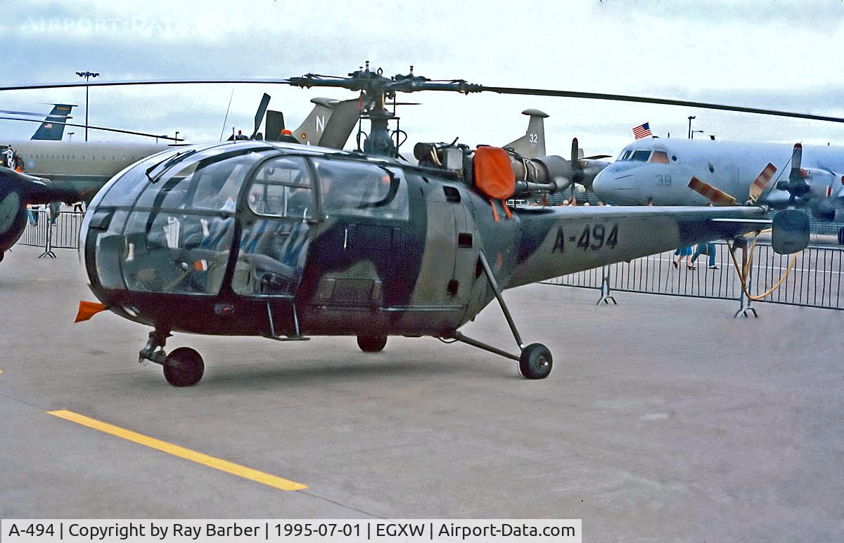 A-494, Sud SE-3160 Alouette III C/N 1494, A-494   Aerospatiale SE.3160 Alouette III [1494] (Royal Netherlands Air Force) RAF Waddington~G 01/07/1995