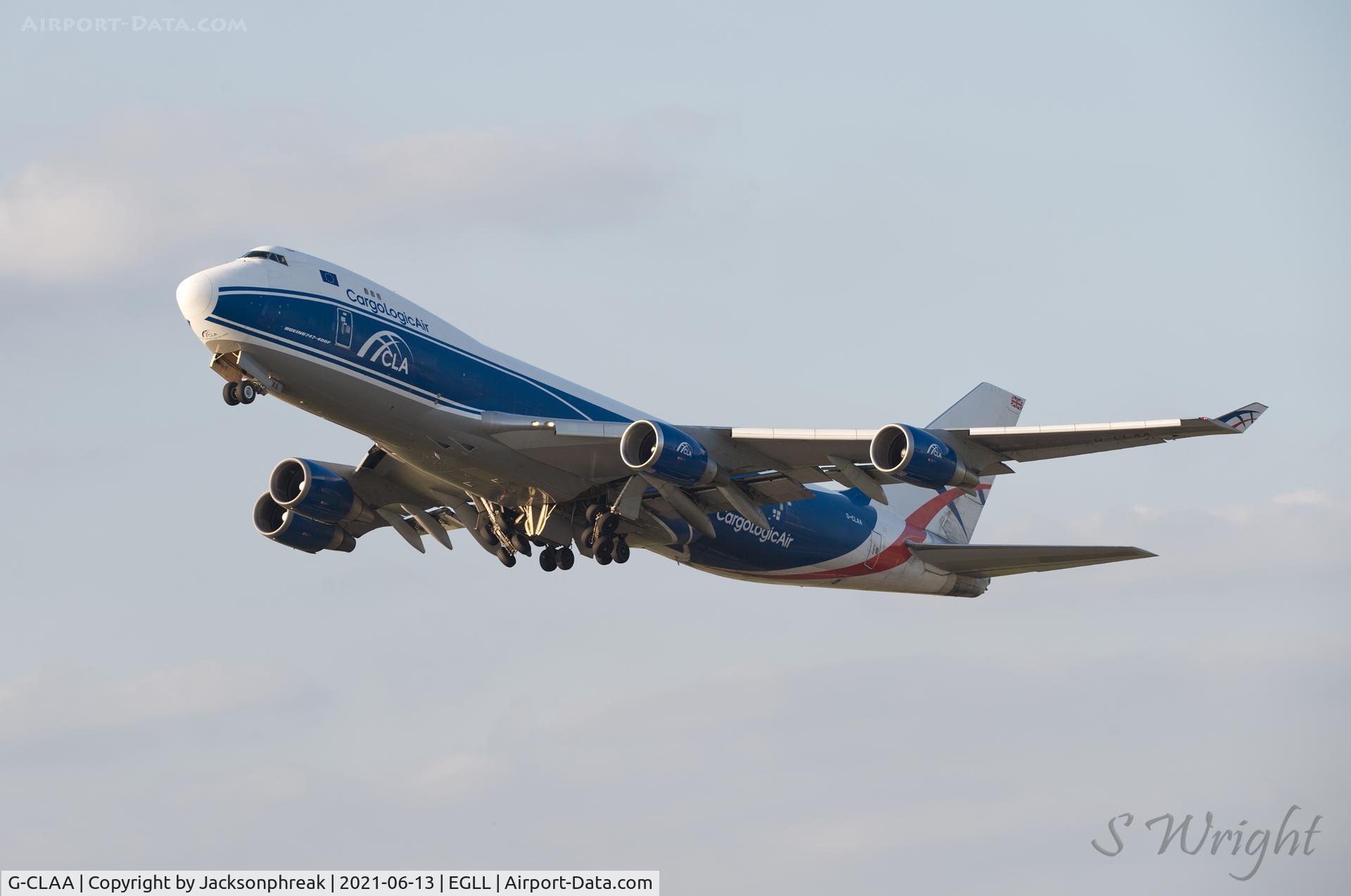 G-CLAA, 2004 Boeing 747-446F C/N 33749, Taking off from London Heathrow