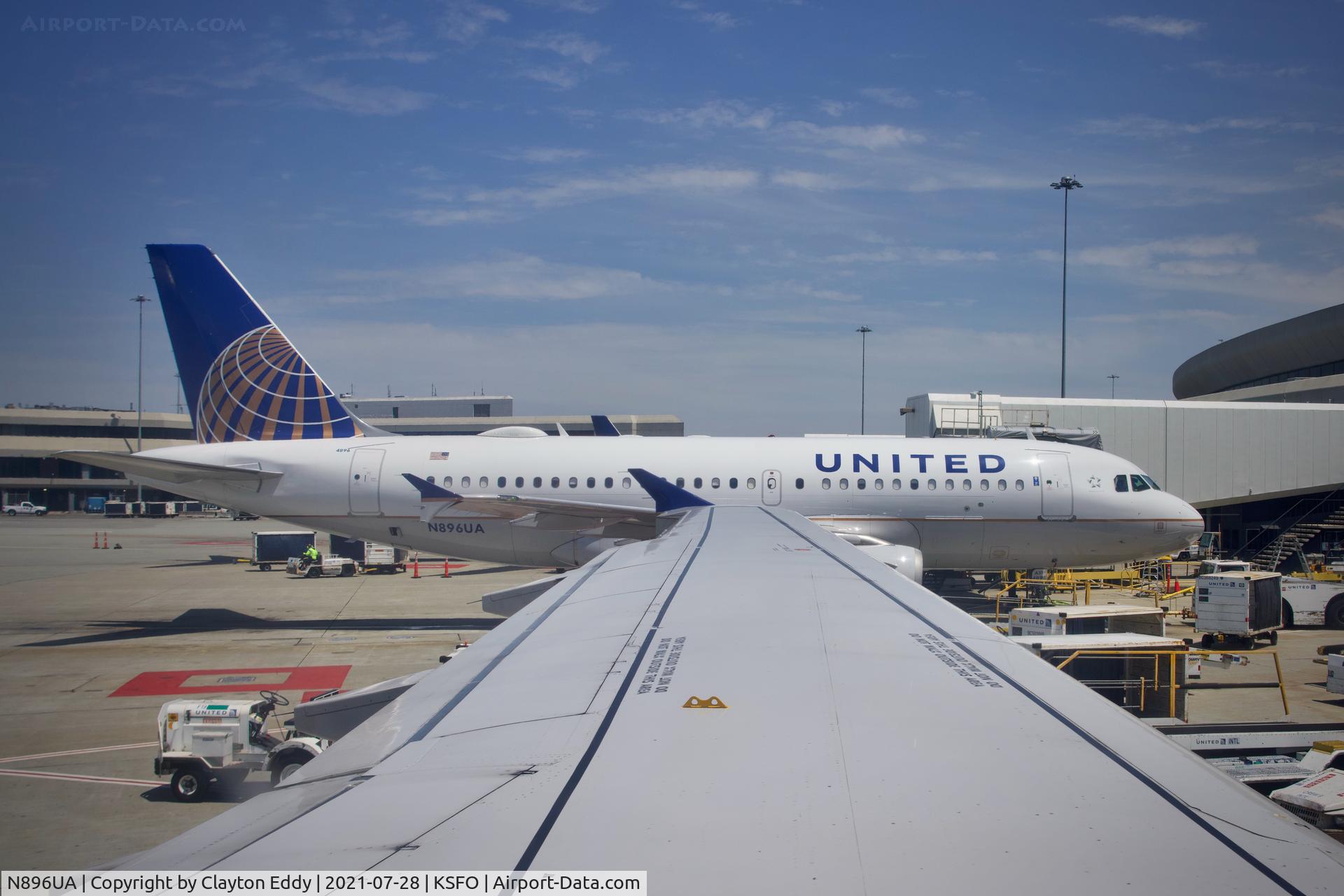 N896UA, 2007 Airbus A319-132 C/N 3144, SFO 2021.