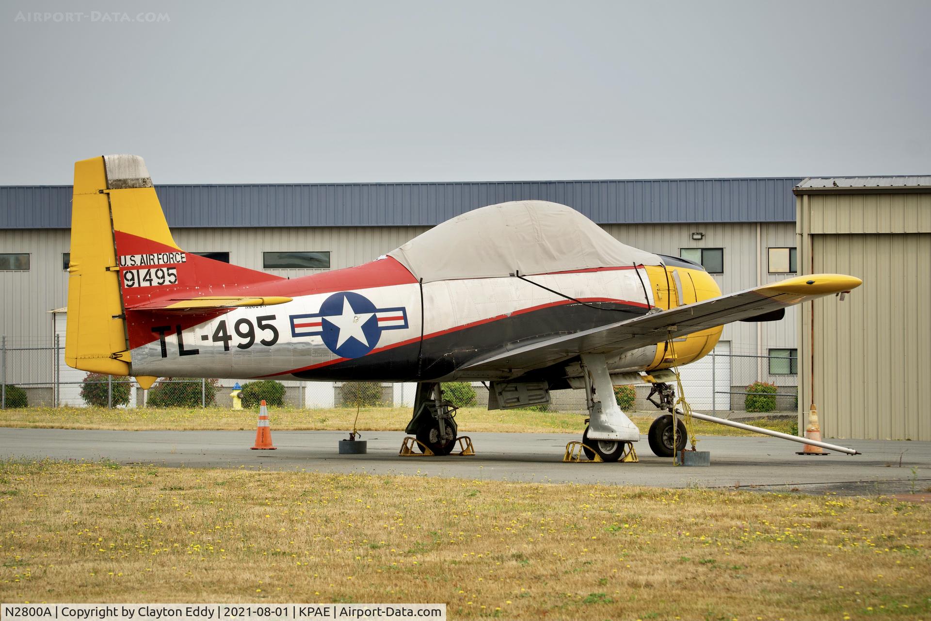 N2800A, 1949 North American T-28A Trojan C/N 49-1495, Paine Field Washington 2021.