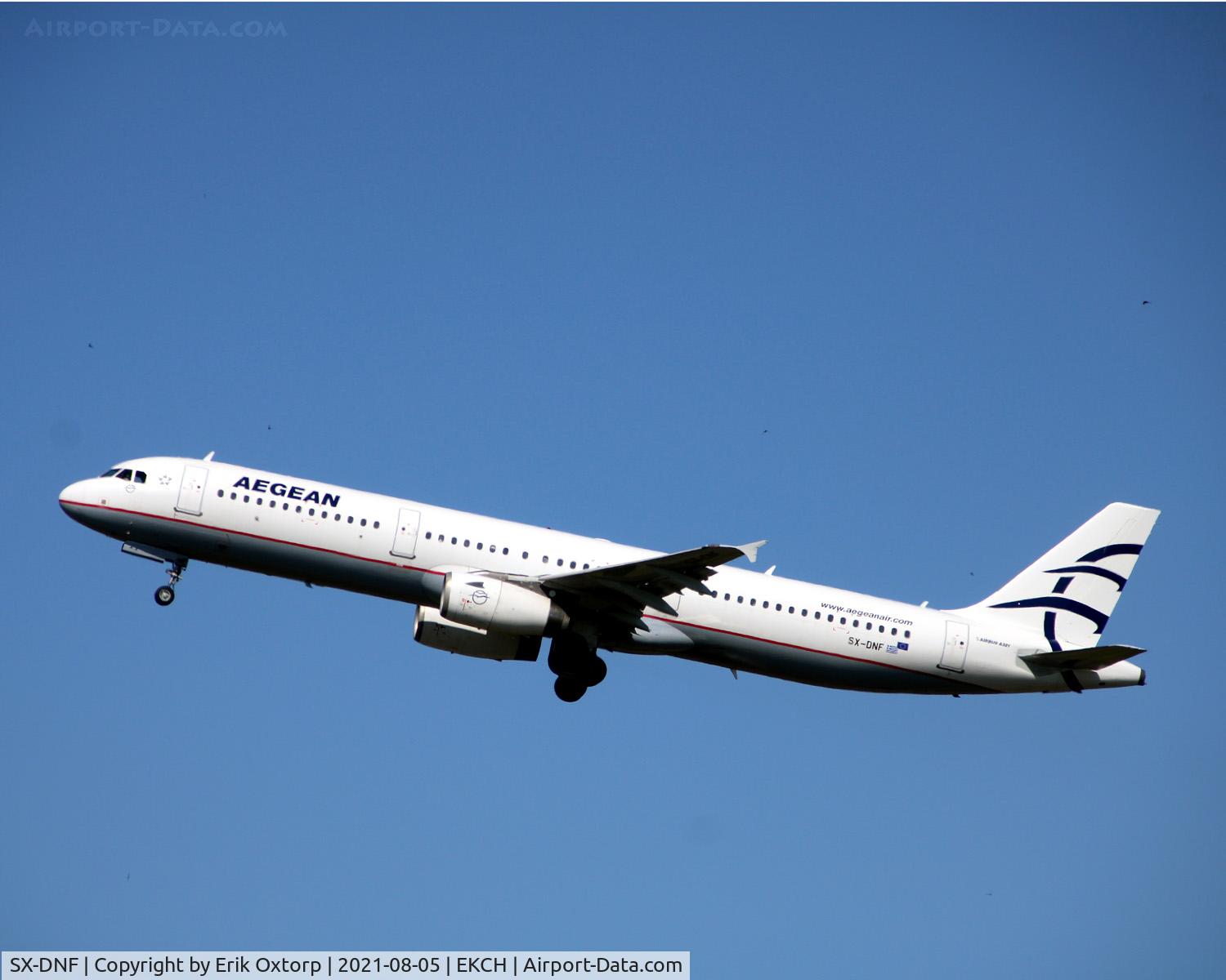 SX-DNF, 2005 Airbus A321-231 C/N 2553, SX-DNF taking off rw 22R