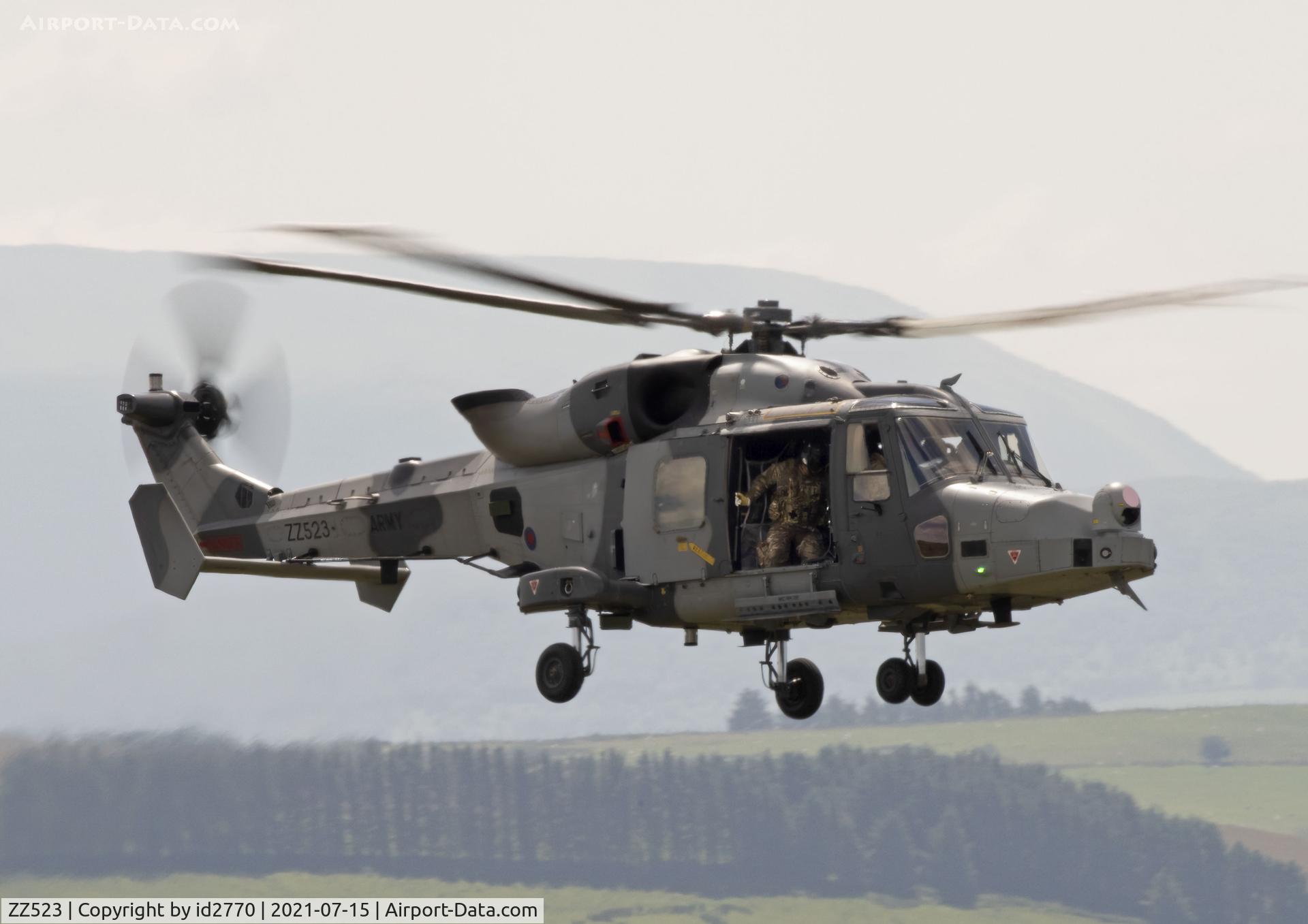 ZZ523, AgustaWestland AW-159 Wildcat AH.1 C/N 530, Army Wildcat near Sennybridge