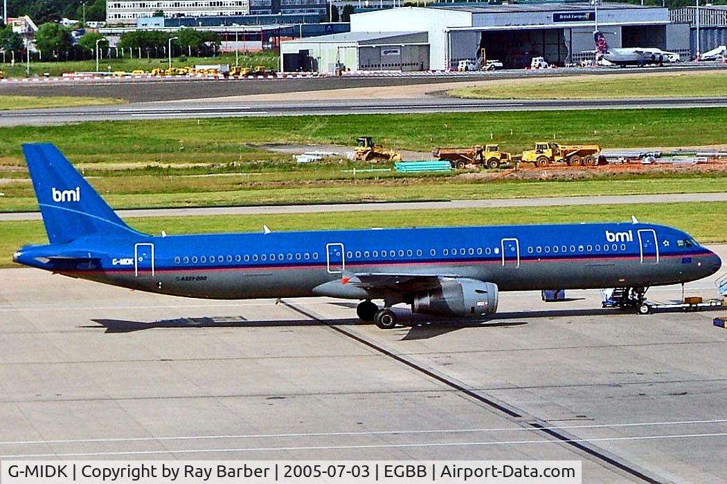 G-MIDK, 1999 Airbus A321-231 C/N 1153, G-MIDK   Airbus A321-231 [1153] (BMI British Midland) Birmingham Int'l~G 03/07/2005