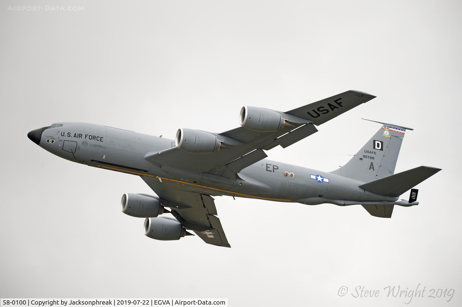 58-0100, 1958 Boeing KC-135R Stratotanker C/N 17845, Take off from RAF Fairford, UK