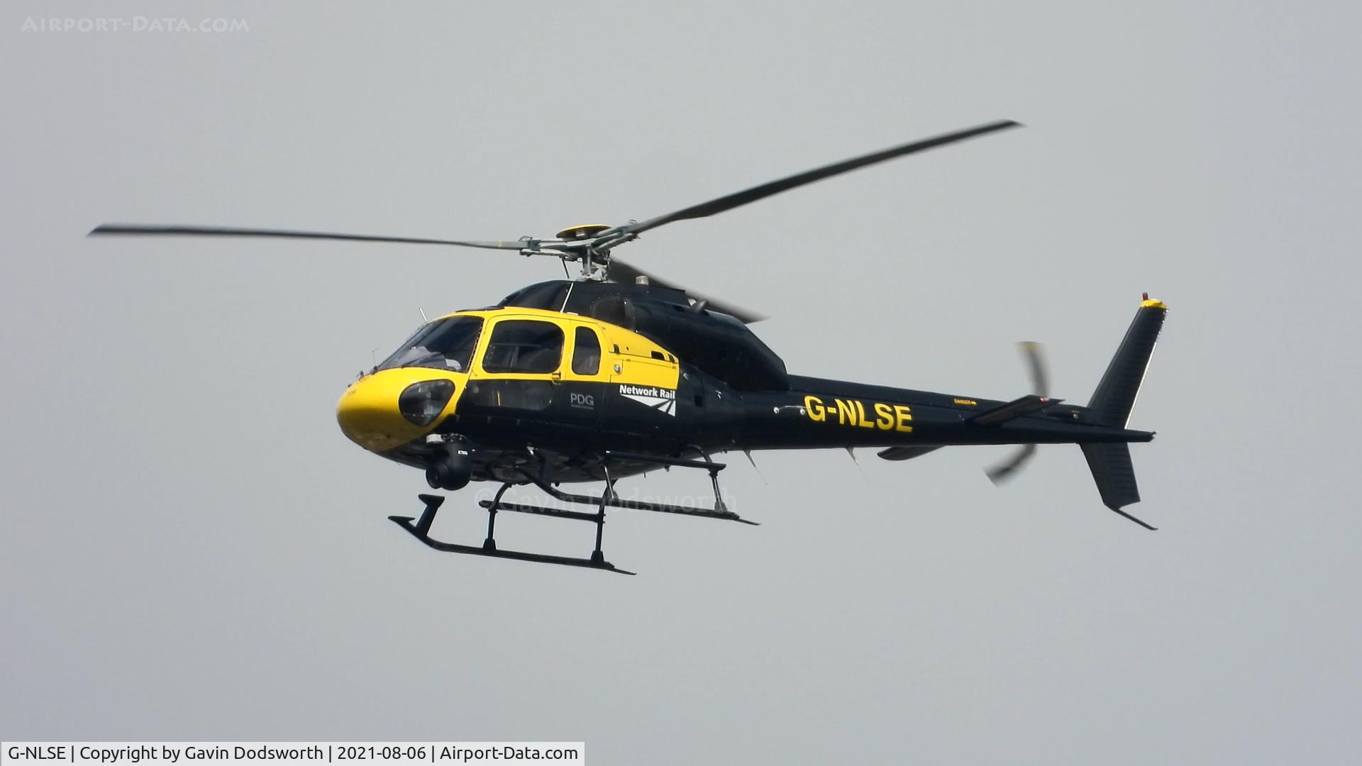 G-NLSE, 1987 Aerospatiale AS-355F-2 Ecureuil 2 C/N 5364, Circling above Darlington on August 6th whilst inspecting the East Coast Mainline