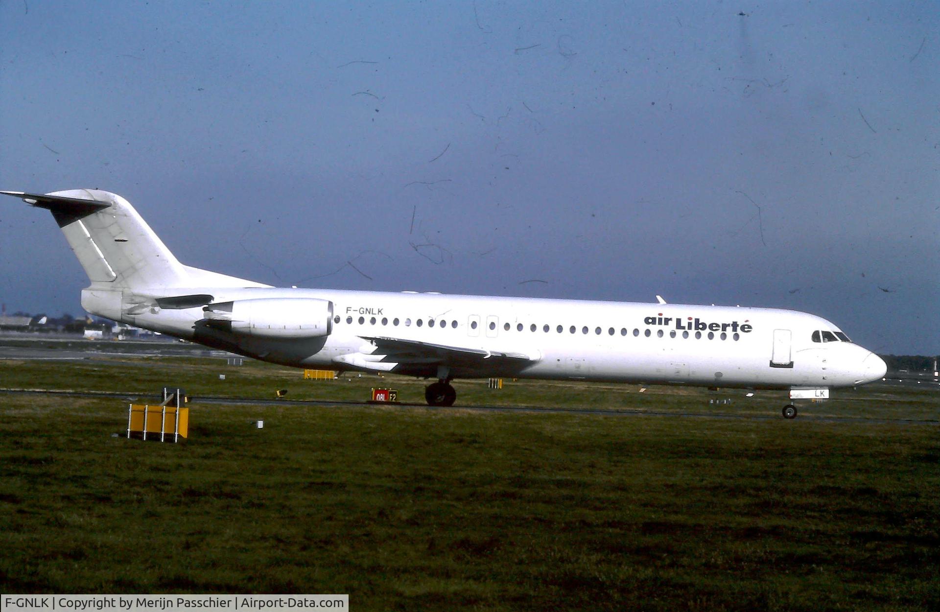 F-GNLK, 1990 Fokker 100 (F-28-0100) C/N 11307, eBay slide