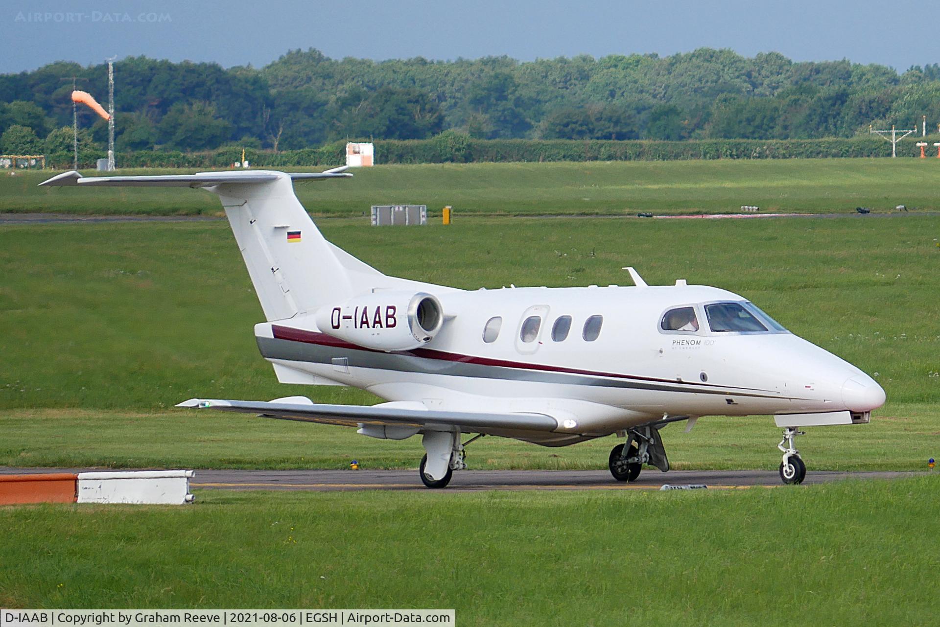 D-IAAB, 2010 Embraer EMB-500 Phenom 100 C/N 50000180, Departing from Norwich.