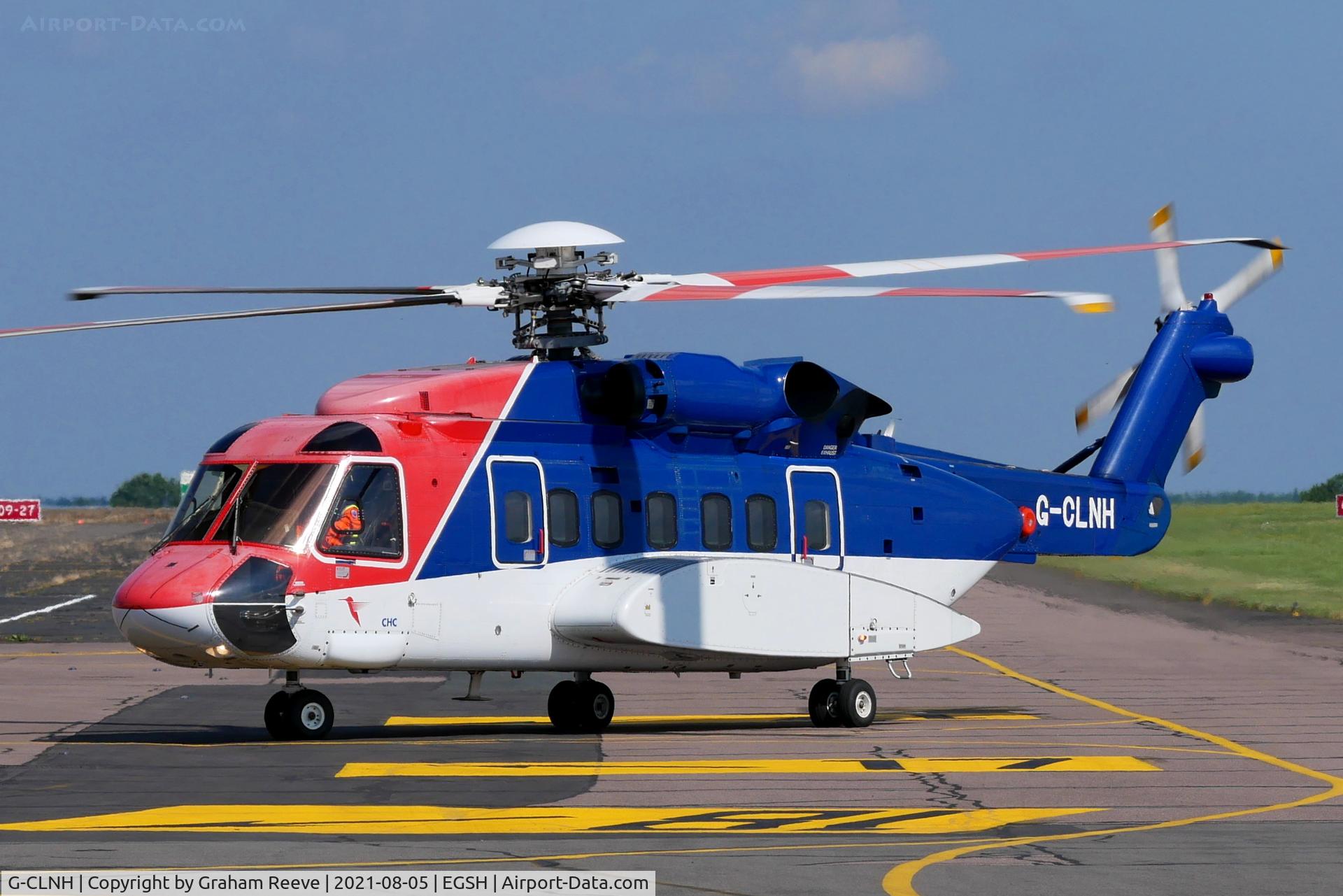 G-CLNH, 2005 Sikorsky S-92A C/N 920014, Just landed at Norwich.
