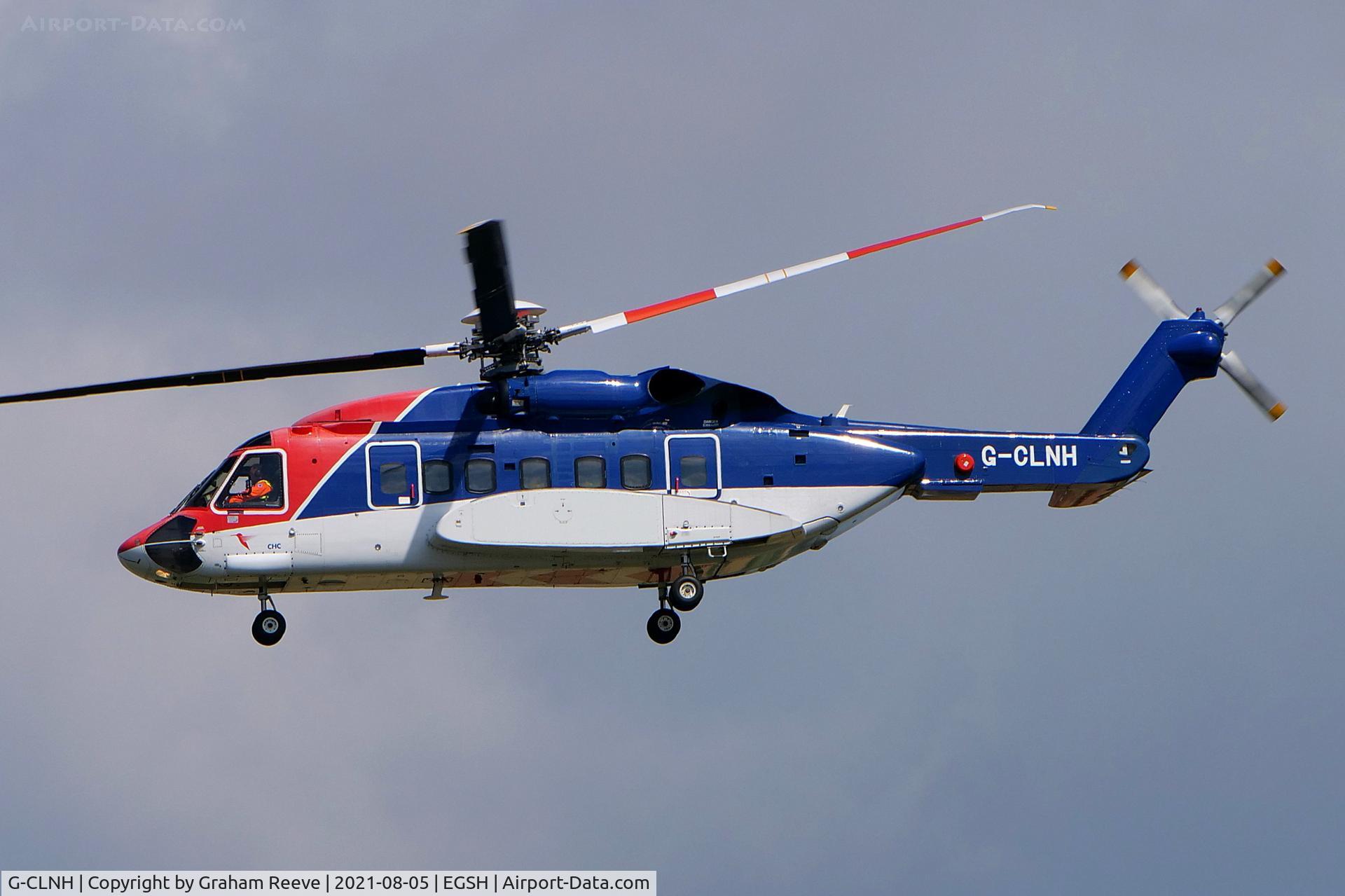 G-CLNH, 2005 Sikorsky S-92A C/N 920014, Departing from Norwich.