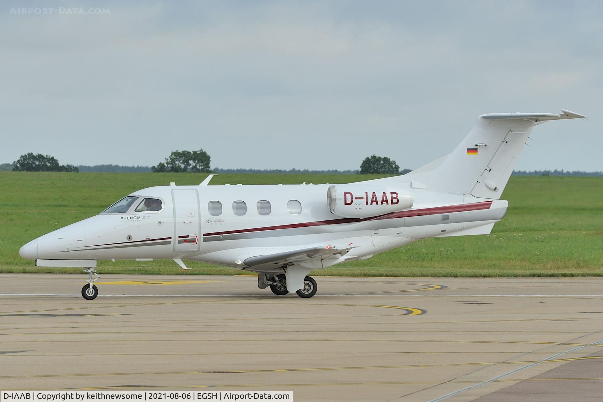 D-IAAB, 2010 Embraer EMB-500 Phenom 100 C/N 50000180, Arriving at Norwich from Glasgow.