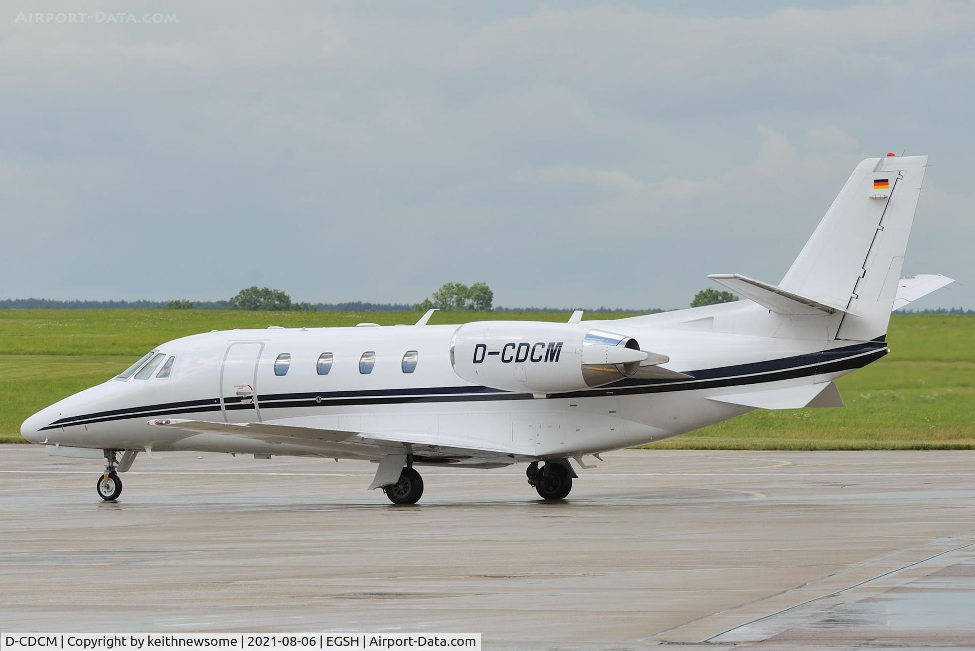 D-CDCM, 2012 Cessna 560 Citation XLS+ C/N 560-6109, Arriving at Norwich from Deauville.