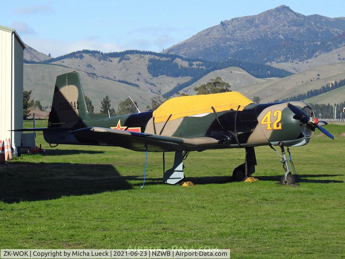 ZK-WOK, Nanchang CJ-6 C/N 2132042, At Blenheim