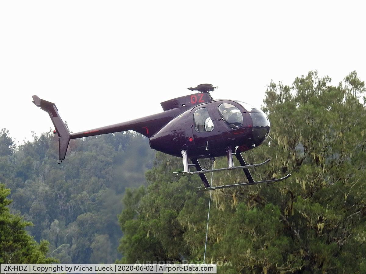 ZK-HDZ, Hughes 369D C/N 510959D, At Lake Mathieson, New Zealand