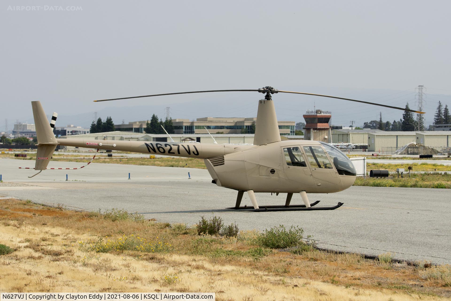 N627VJ, 2018 Robinson R44 II C/N 14198, San Carlos Airport California 2021.