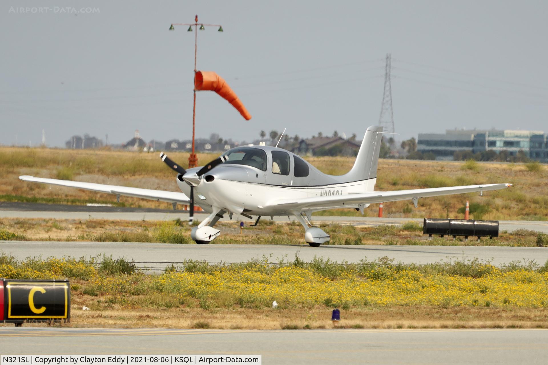 N321SL, 2016 Cirrus SR20 C/N 2325, San Carlos Airport California 2021.