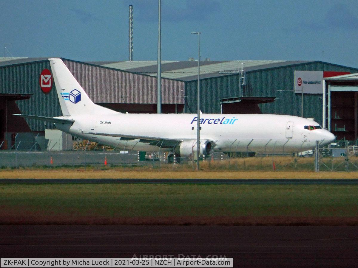 ZK-PAK, 1993 Boeing 737-476(SF) C/N 24444, At Christchurch