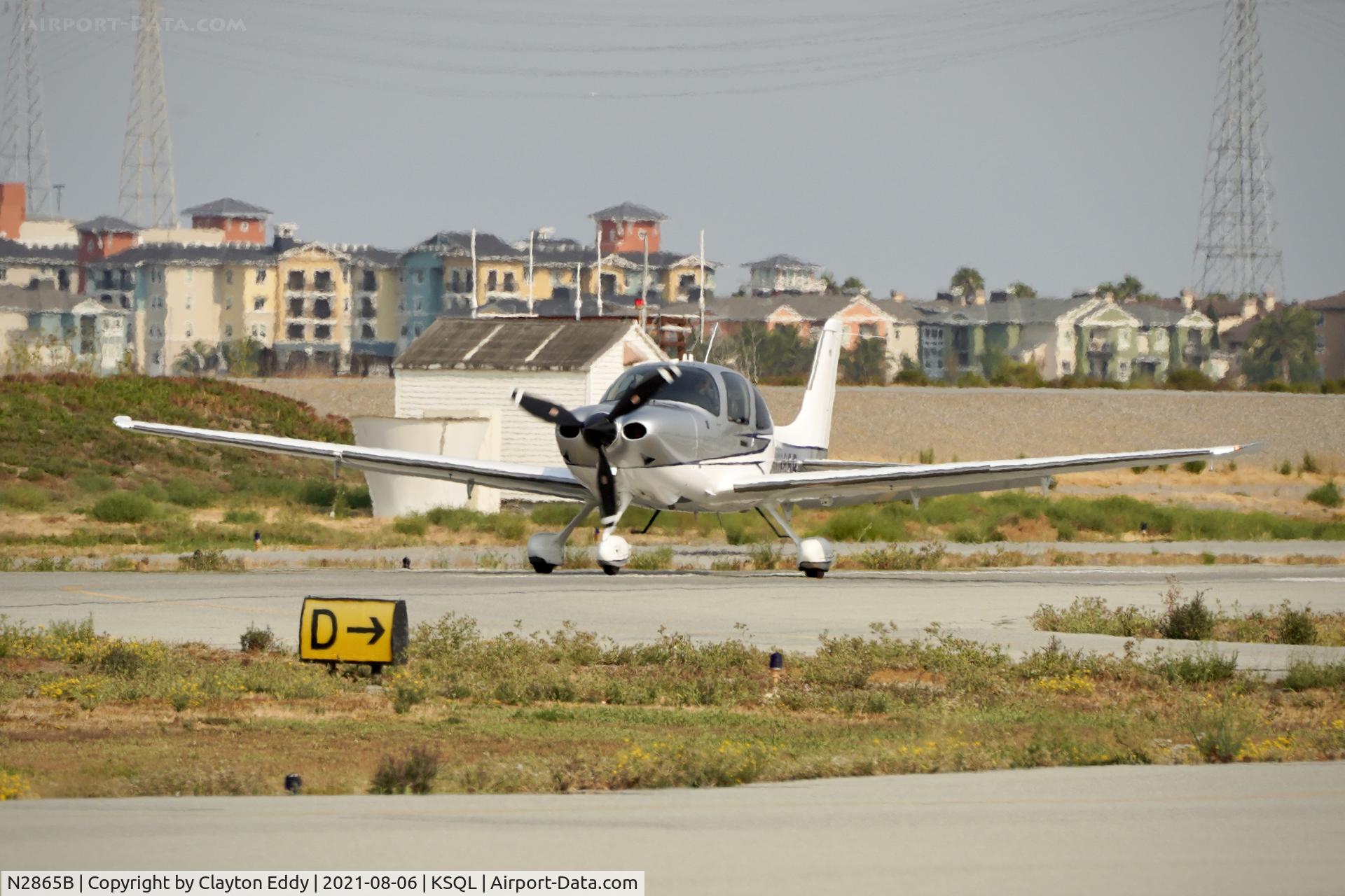 N2865B, 2018 Cirrus SR22T C/N 1795, San Carlos Airport California 2021.