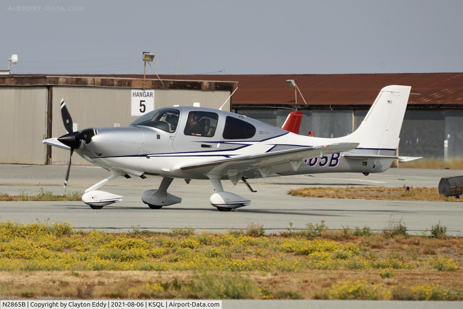 N2865B, 2018 Cirrus SR22T C/N 1795, San Carlos Airport California 2021.