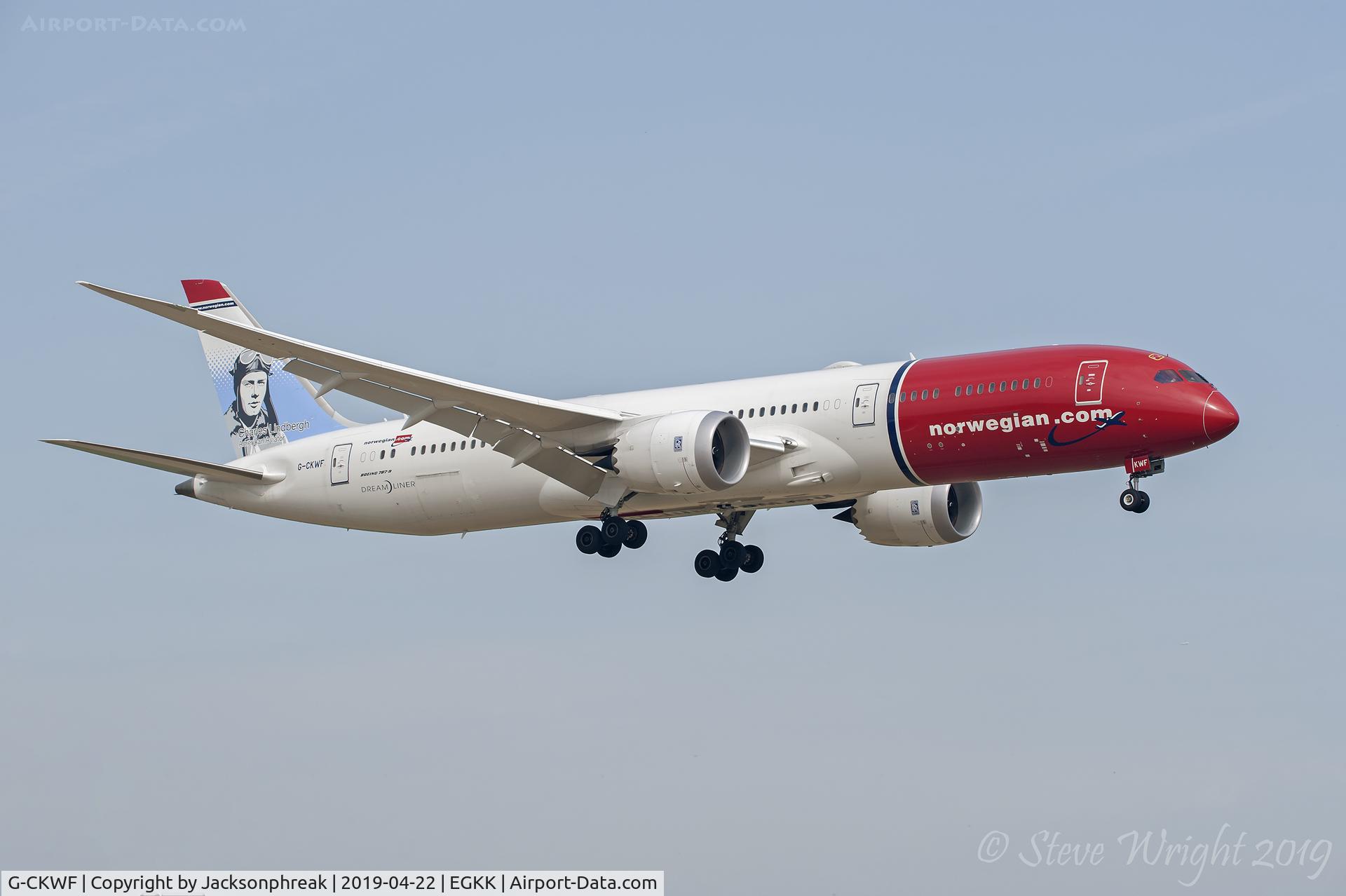 G-CKWF, 2018 Boeing 787-9 Dreamliner C/N 63316, On finals at Gatwick, UK