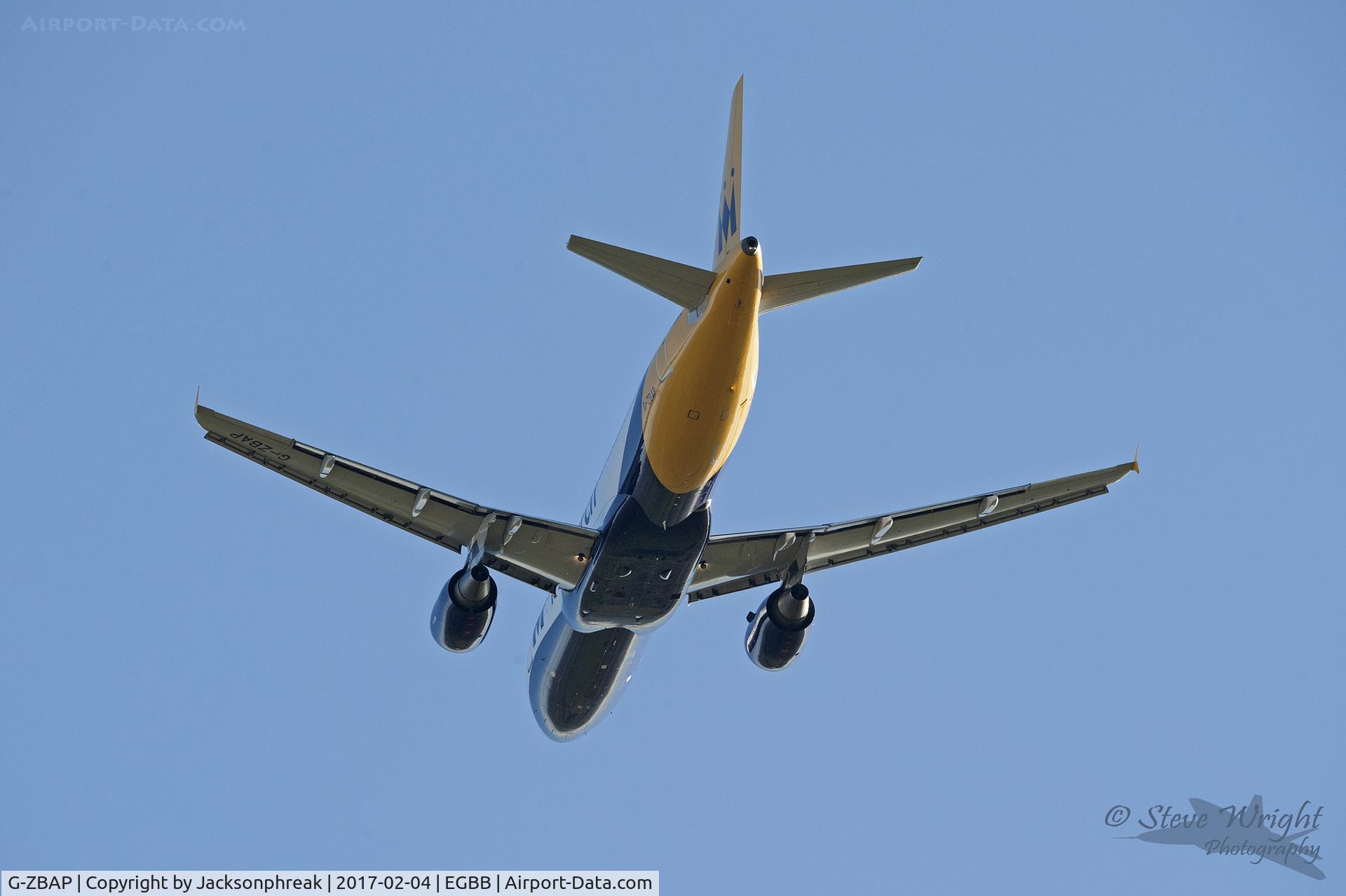 G-ZBAP, 2001 Airbus A320-214 C/N 1605, Taking off from Birmingham Airport, UK
