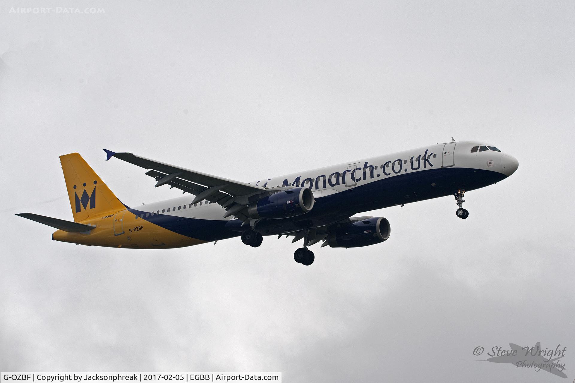 G-OZBF, 2002 Airbus A321-231 C/N 1763, On finals for Birmingham Airport, UK
