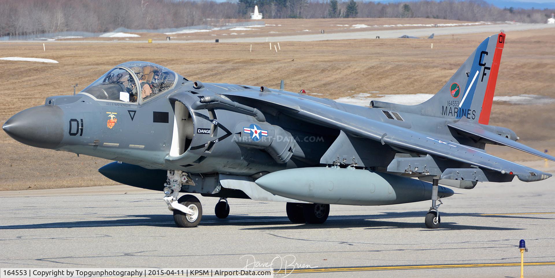 164553, McDonnell Douglas AV-8B+ Harrier II C/N 238, CUBE51 flight lead taxing up to RW34