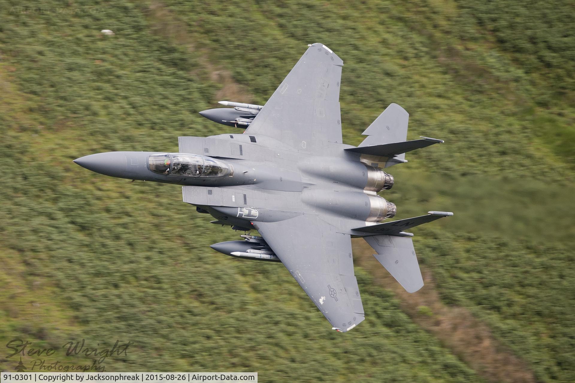 91-0301, 1991 McDonnell Douglas F-15E Strike Eagle C/N 1208/E166, Bwlch Oerdrws, Mach Loop. Wales UK