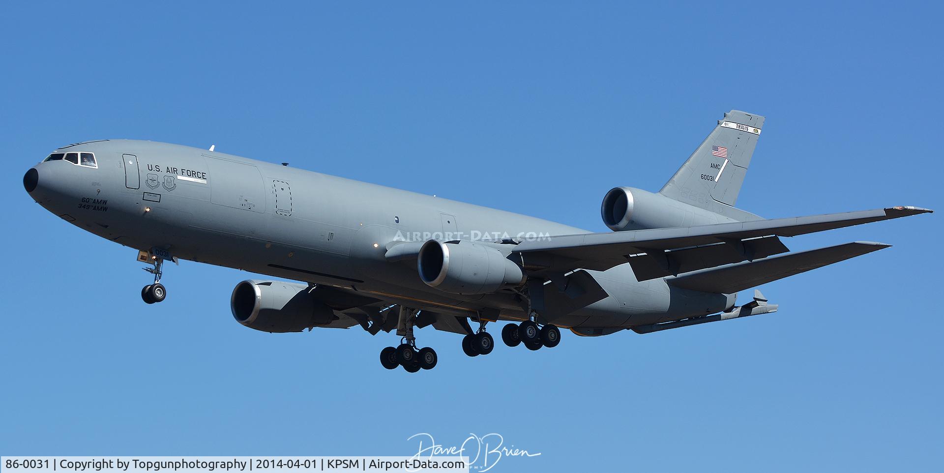 86-0031, 1986 McDonnell Douglas KC-10A Extender C/N 48244, BLUE62 bringing in TREND40 flight