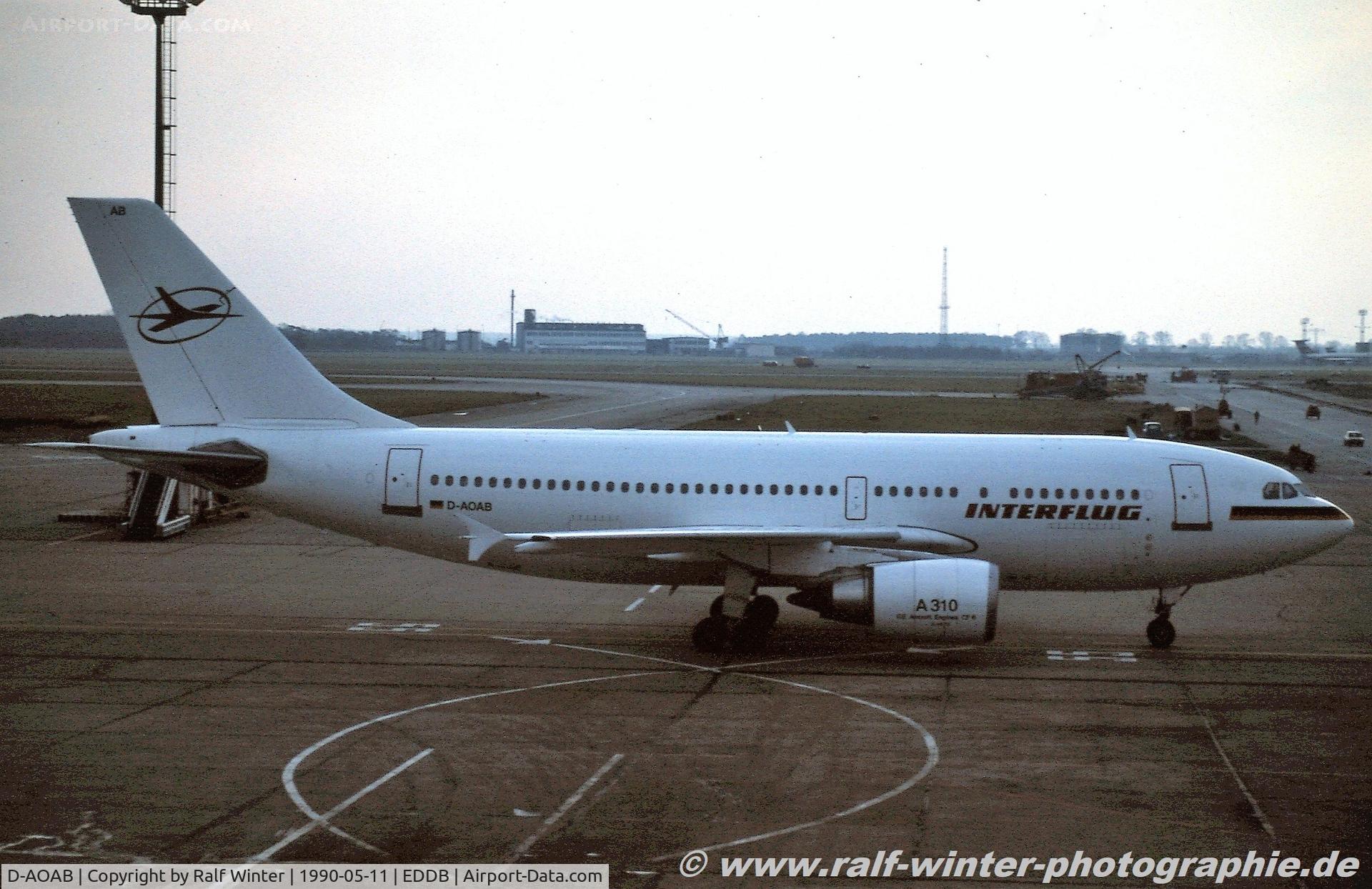 D-AOAB, 1989 Airbus A310-304 C/N 499, Airbus A310-304 - Interflug ex DDR-ABB - 499 - D-AOAB - 1990 - SXF