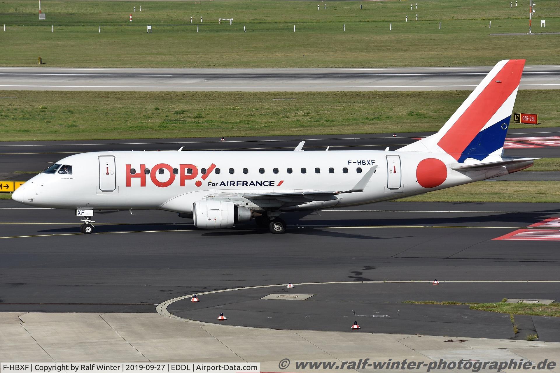 F-HBXF, 2009 Embraer 170ST (ERJ-170-100ST) C/N 17000292, Embraer ERJ-170STD 170-100 - A5 HOP HOP! opby RAE Regional CAE - 17000292 - F-HBXF - 27.09.2019 - DUS