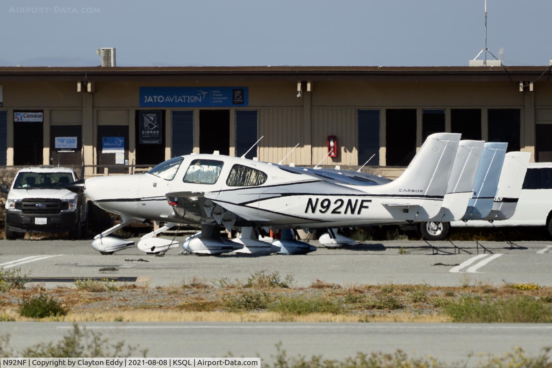N92NF, 2016 Cirrus SR22T Carbon C/N 1425, San Carlos Airport California 2021.